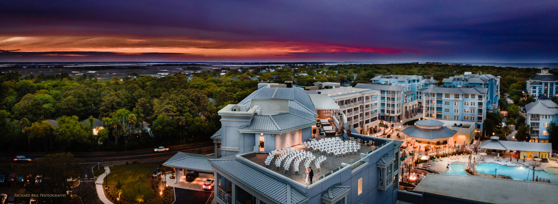 The Rooftoop Terrace Ceremony Venue at Wild Dunes Sweetgrass Inn