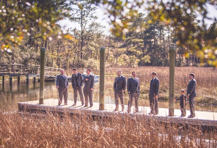 Portraits of the Groomsmen on the Dock