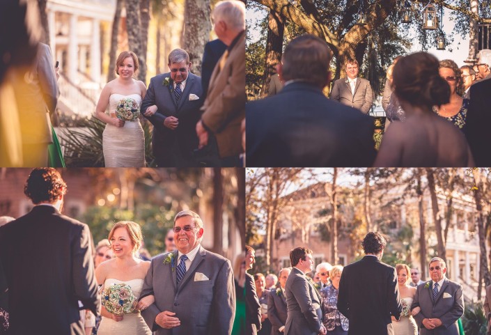 Bride comes down the Aisle