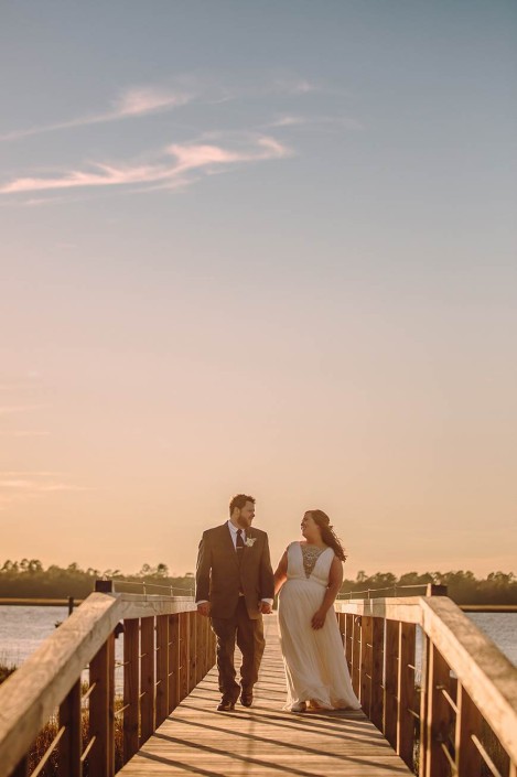 Bride and Groom on the Pier