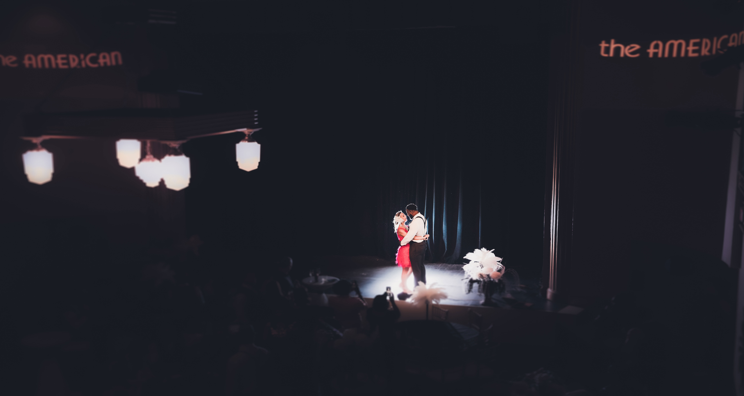 Couple on the American Theater Stage American Theater Wedding Hallway