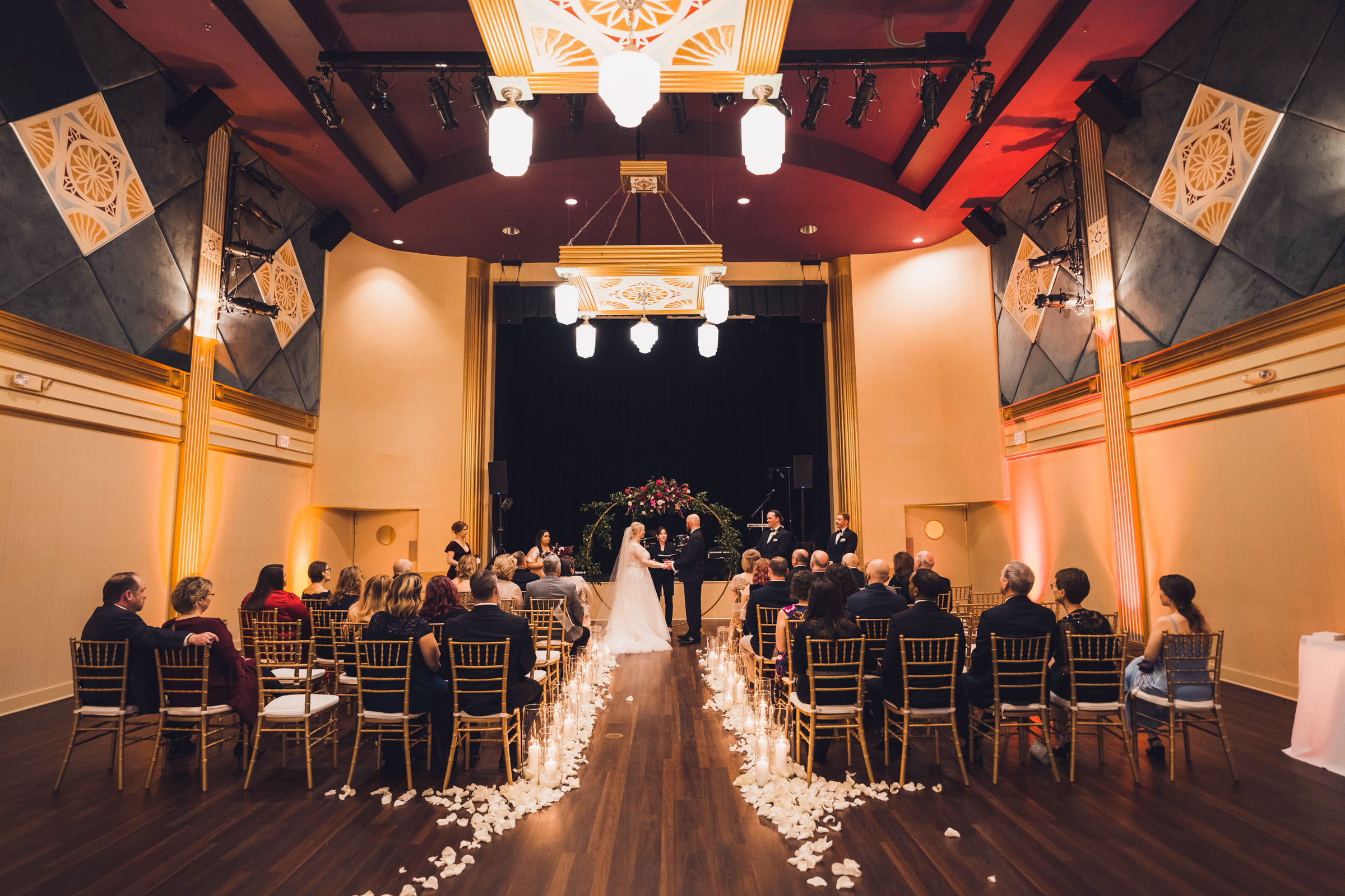 American Theater Wedding Ceremony Wedding ceremony on the stage inside the historic American Theater in Charleston