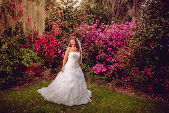 Bridals at in Magnolia Gardens Azaleas