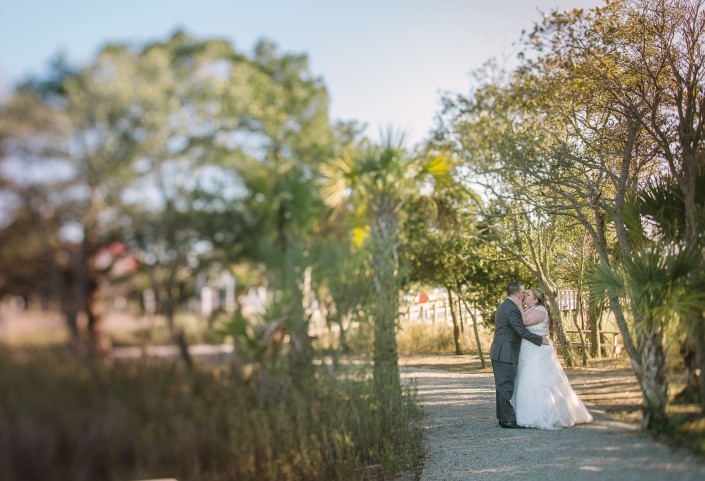 Landscape bride and groom