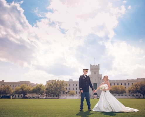 Bride and Groom on Parade Grounds