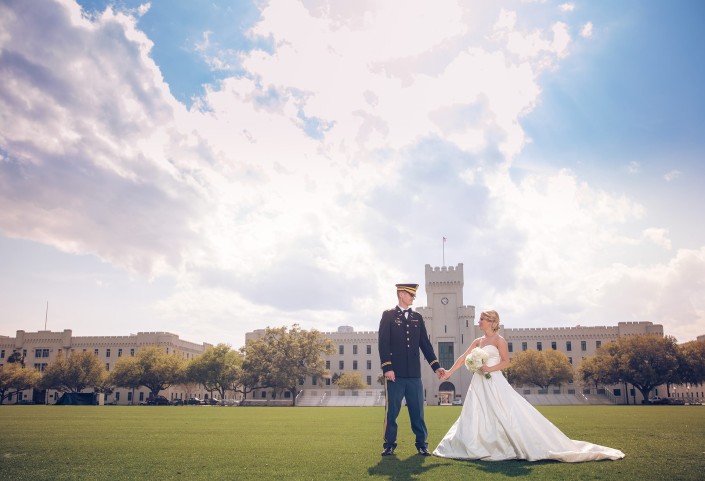 Bride and Groom on Parade Grounds