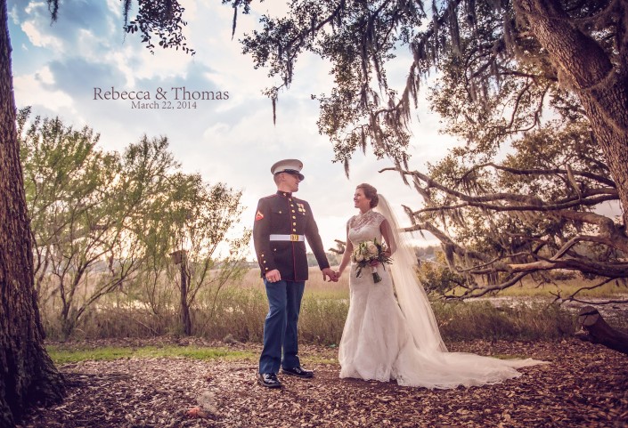 Bride and Groom at Boone Hall Plantation