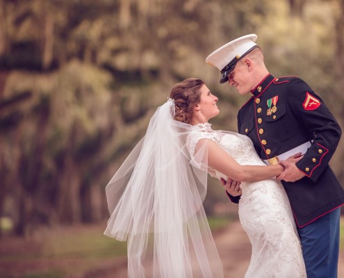 Bride at Boone Hall Avenue of Oaks