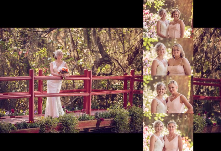 Bride on red bridge