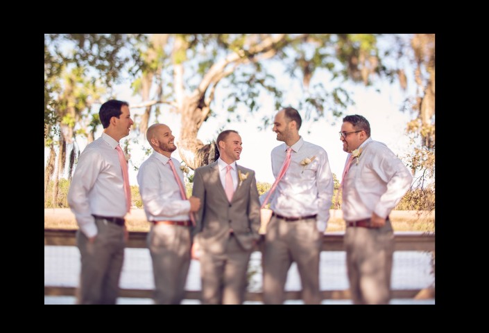 Groomsmen over the river