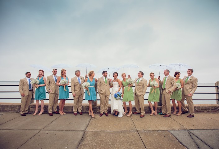 Wedding Party on the Charleston Battery