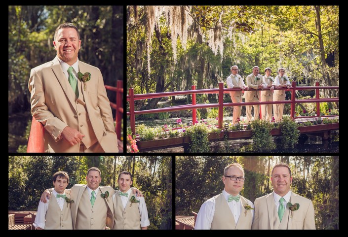 Groomsmen on the Red Bridge