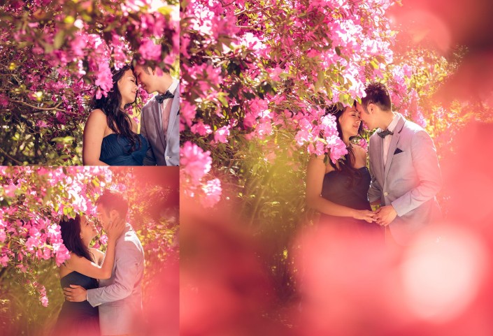 Bride and Groom in the Azaleas