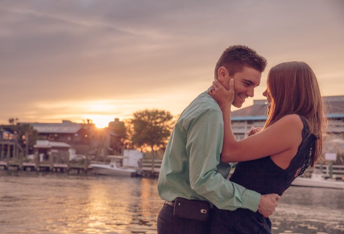 Bride and Groom at Shem Creek