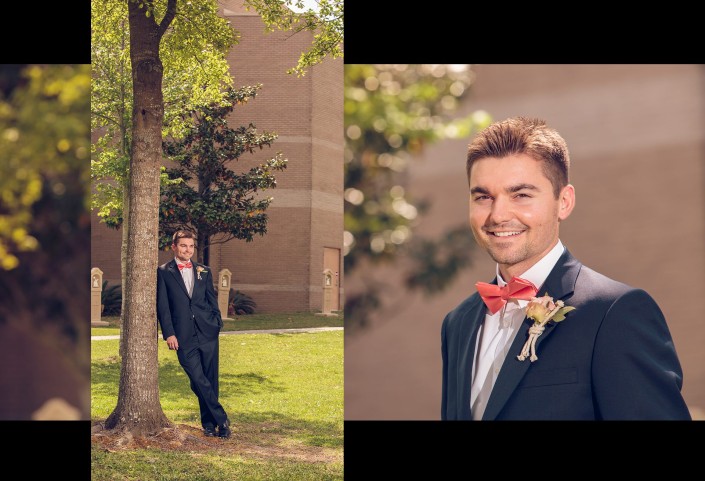 Groom's Portraits outside Immaculate Conception Church