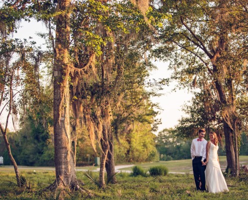 Bride and Groom At Wescott Plantation