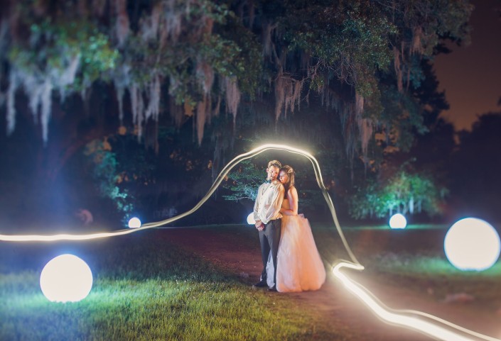 Night at Magnolia Plantation Veranda