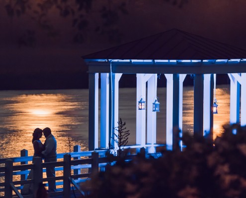 Bride and Groom on the Pier at Creek Club at I'On