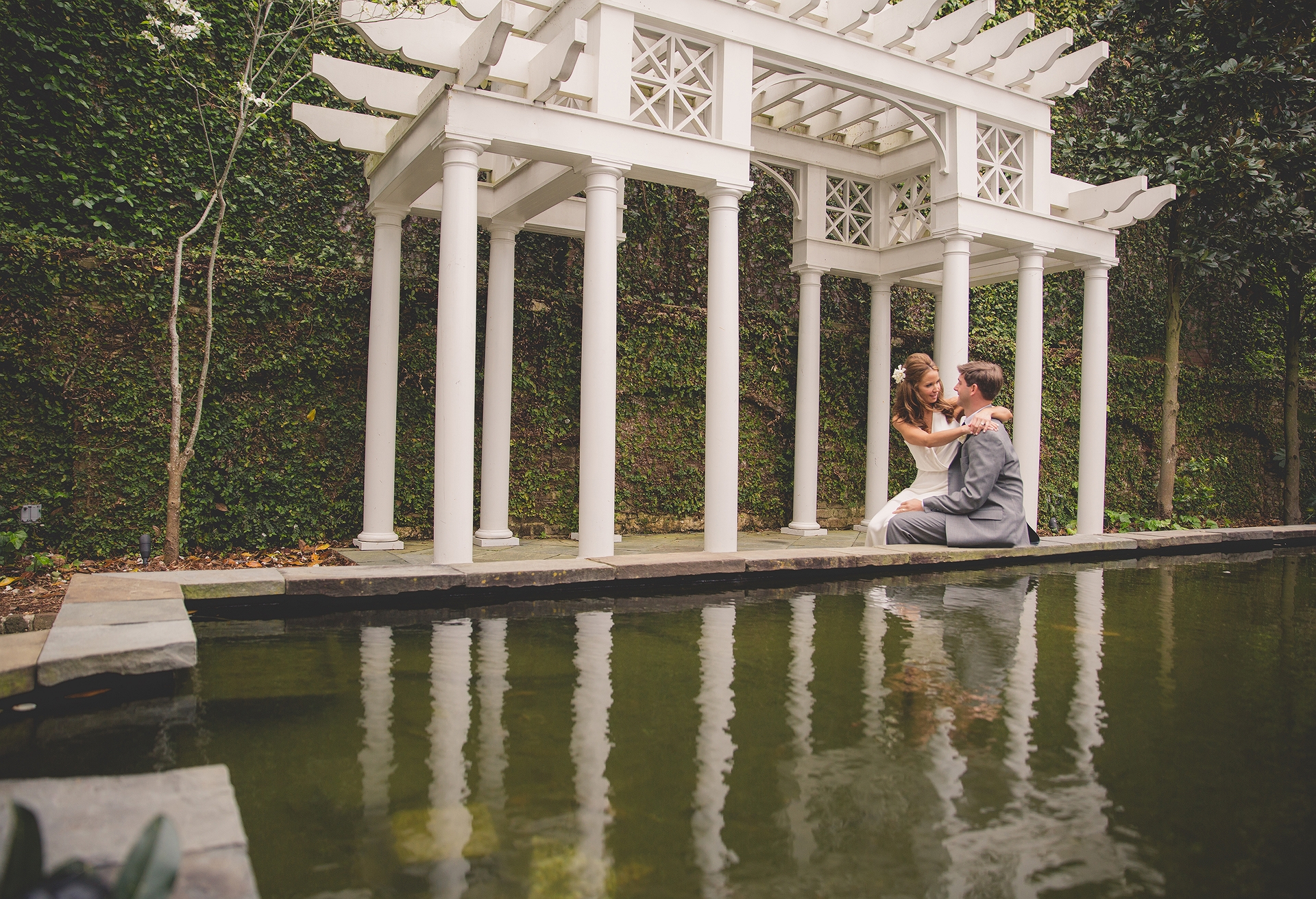 Bride and Groom Reflecting Pool