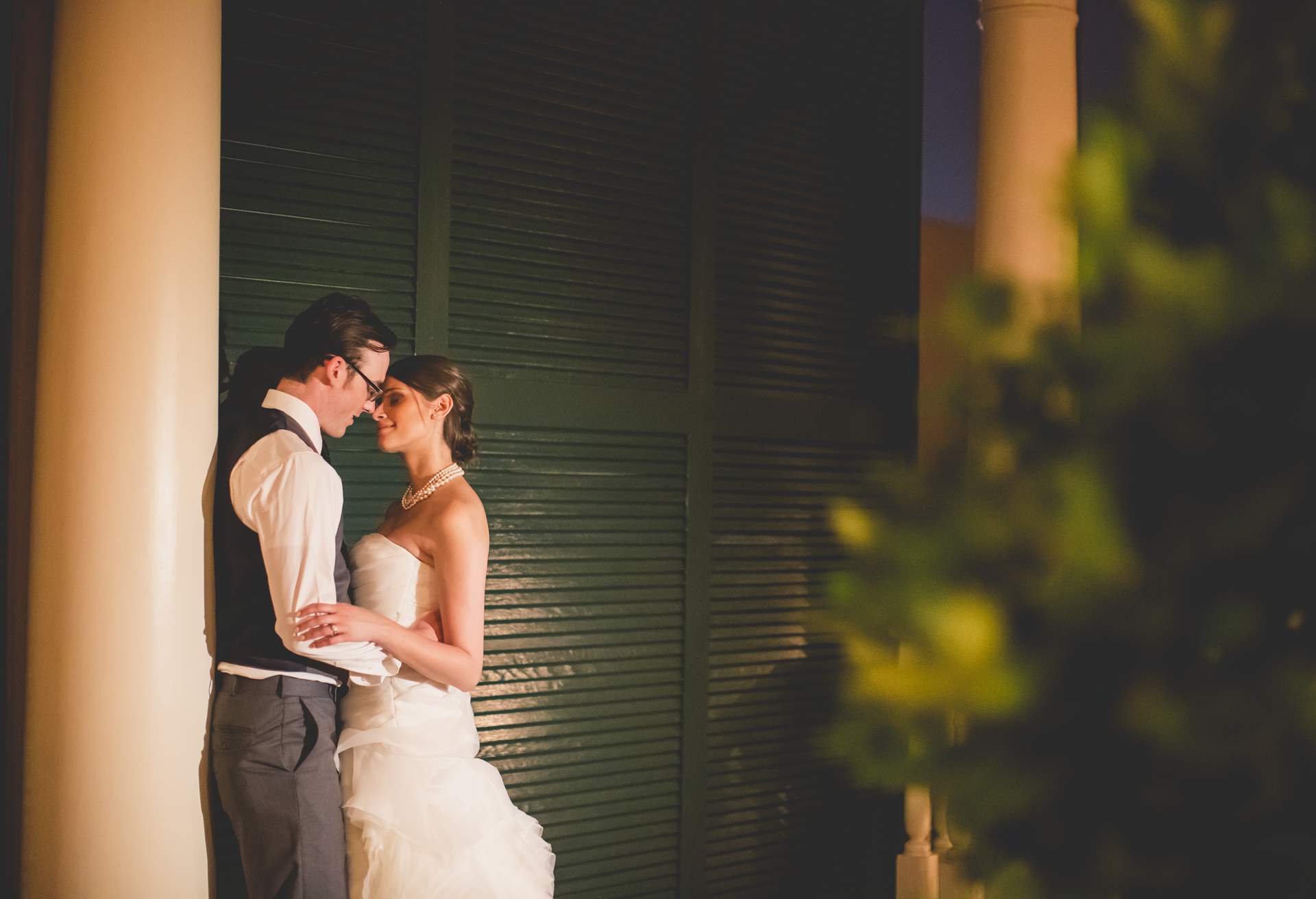 Bride and Groom at Planters Inn