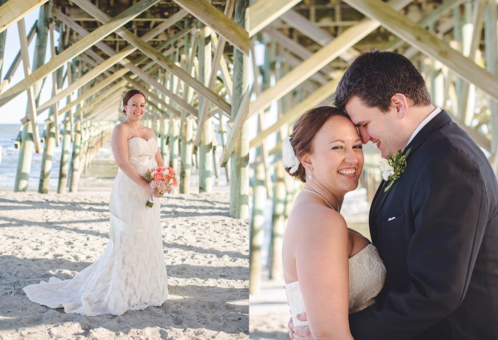 Folly Beach Pier Bride and Groom