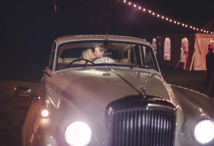 Classic cars and the bride and groom