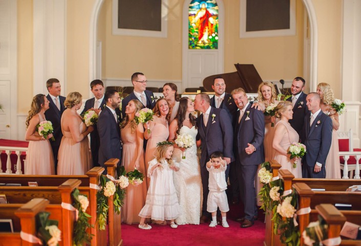 Bridal Party inside Church