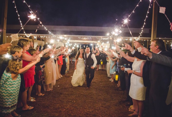 sparkler exit from wedding