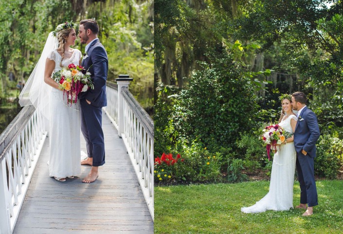 Magnolia White Bridge Bride and Groom Wedding