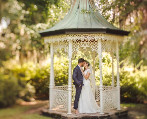 Magnolia Gazebo Bride and Groom