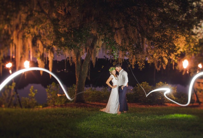 Bride and Groom Wedding Night portrait