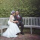 Ivy wall bride and groom, wedding