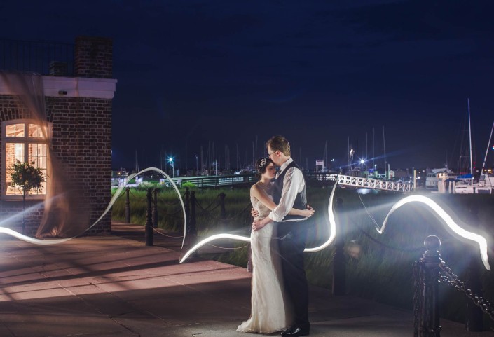 Bride and Groom night Portrait