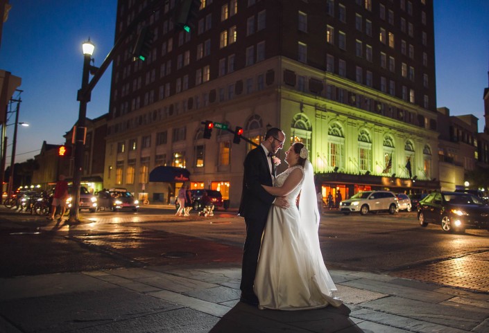 Wedding Portrait night shot Francis Marion