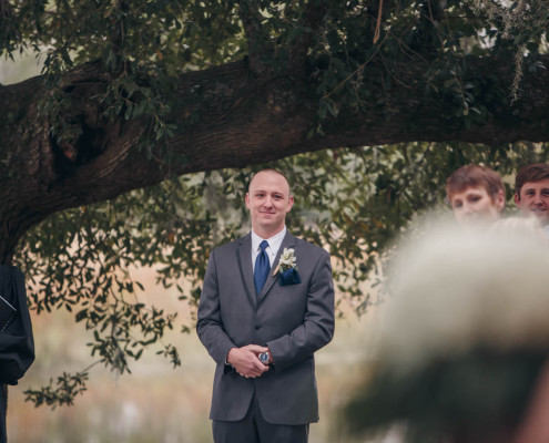 Groom sees his bride