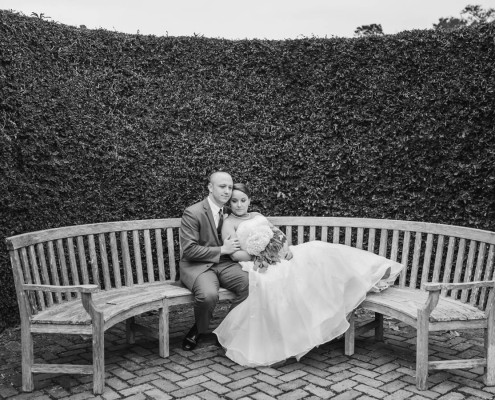 Black and White photo of the bride and groom