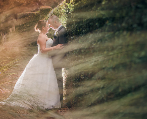 Ivy Wall Bride and Groom