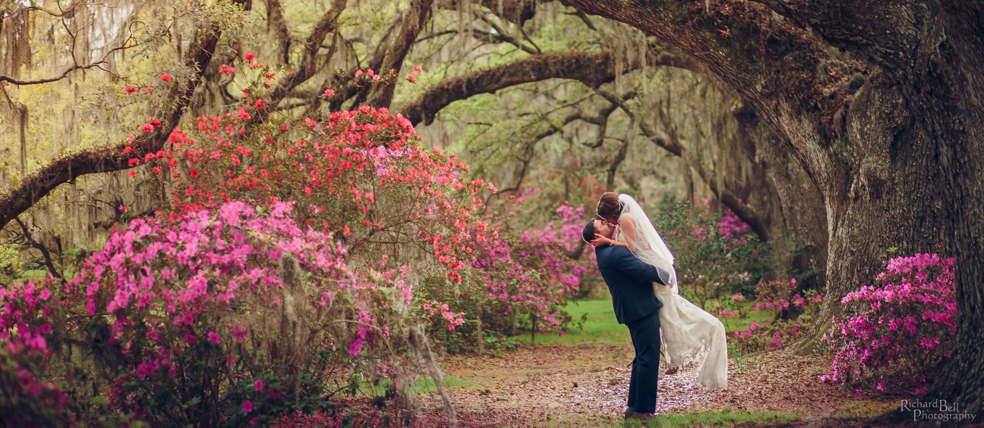 Courtney and Ray under the trees