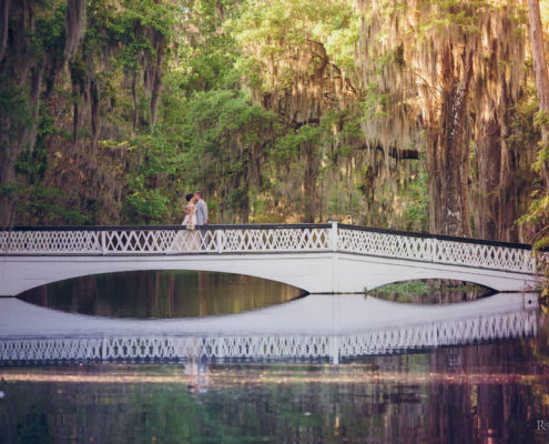 Bride and Groom on White Bridge