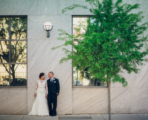 Bride and Groom Downtown