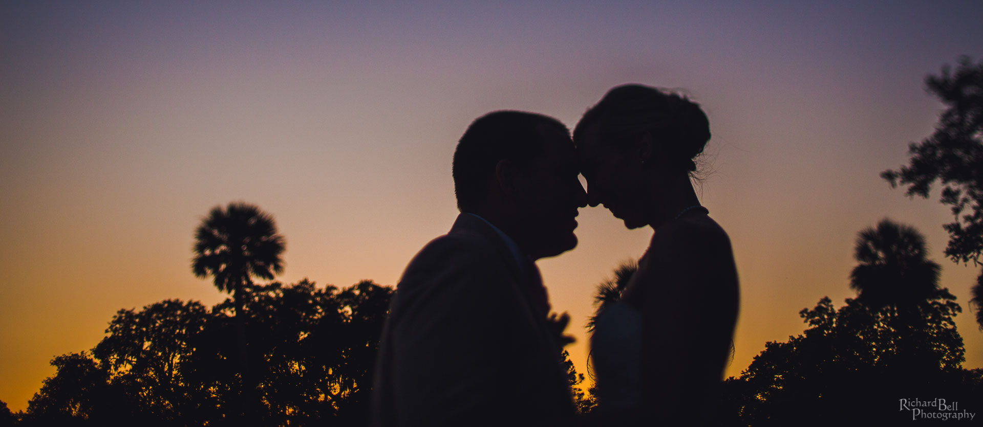 Bride and Groom at Dusk