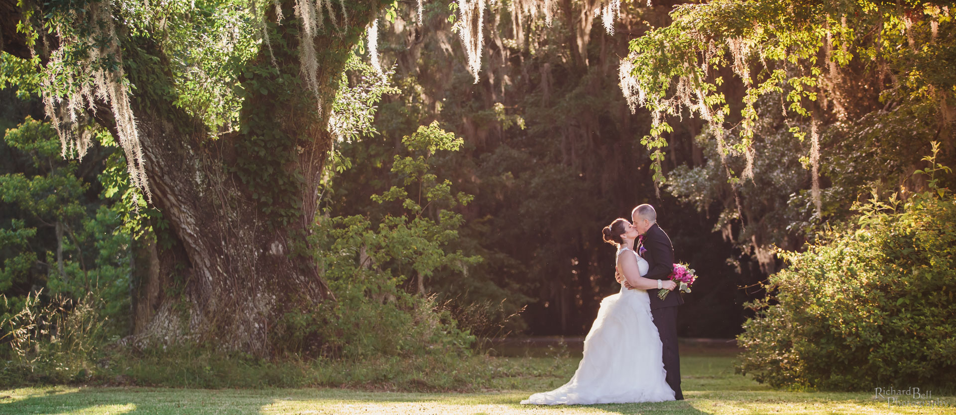 Bride and Groom at Magnolia