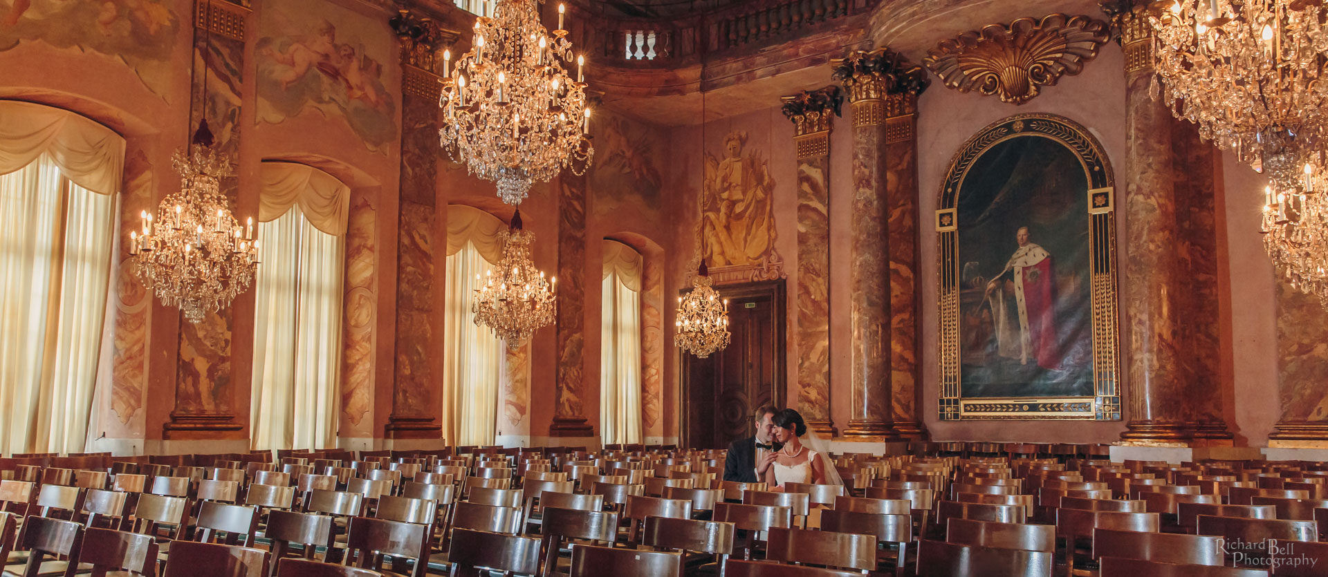 Bride and Groom in Palace Room