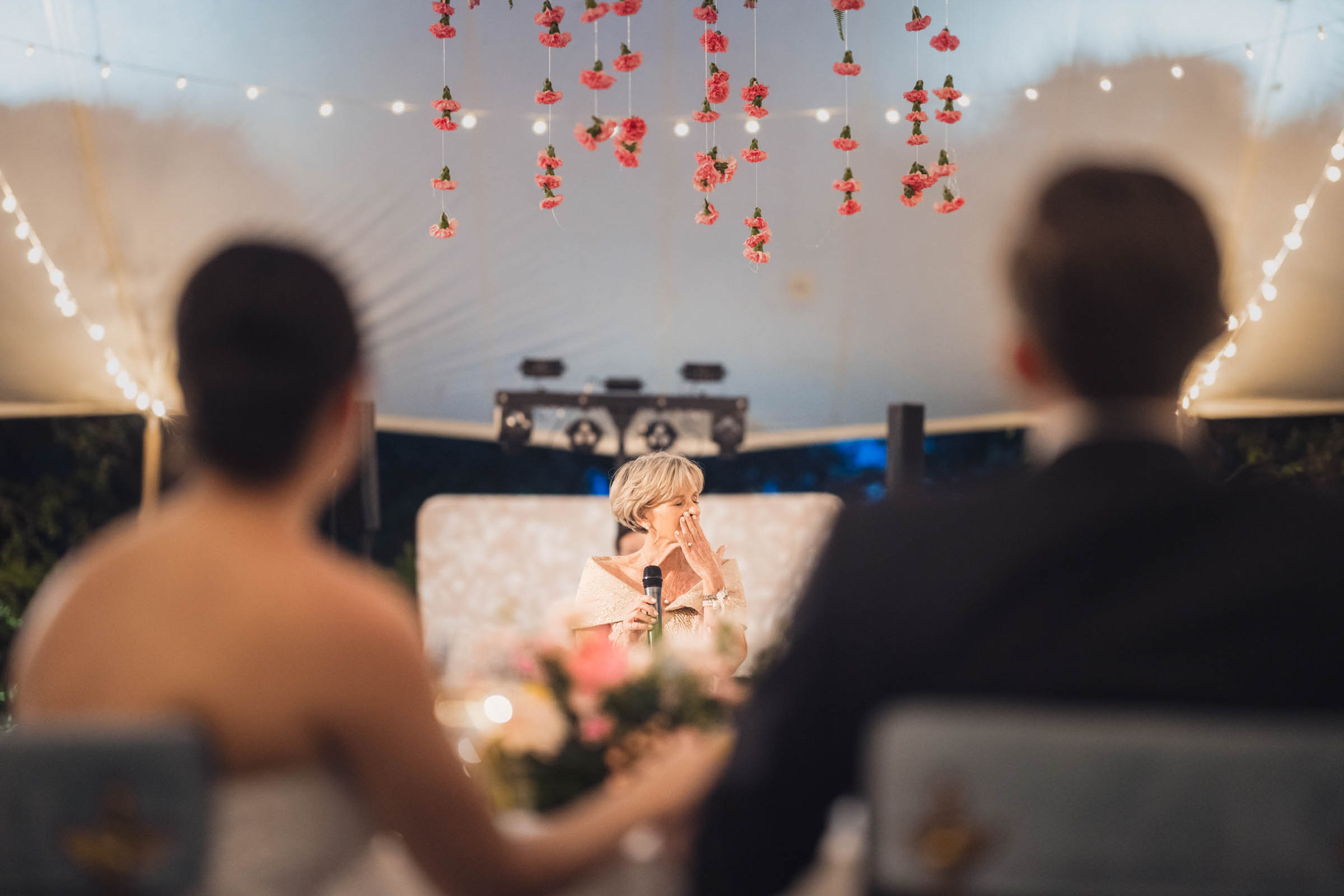 Mother of the Groom gives her toast at Gibbes Museum, Charleston SC in Charleston, South Carolina.